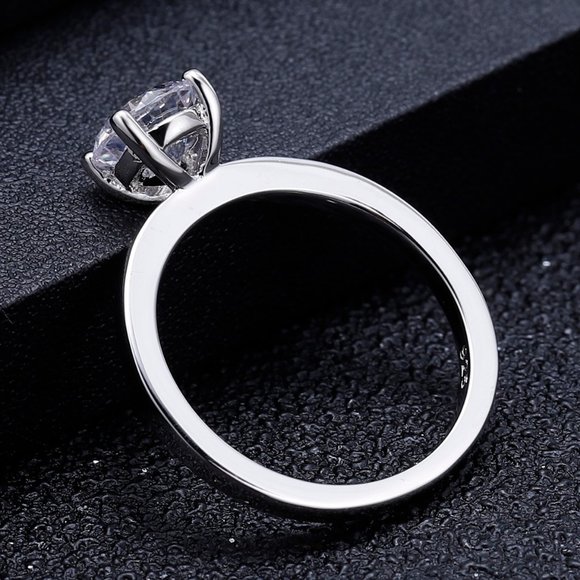 Engagement Ring in Solid 10K White Gold - Picture 3 of 6